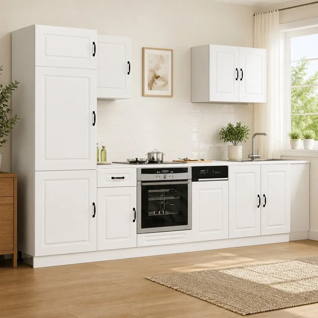 7 Piece White Kitchen Cabinet Set