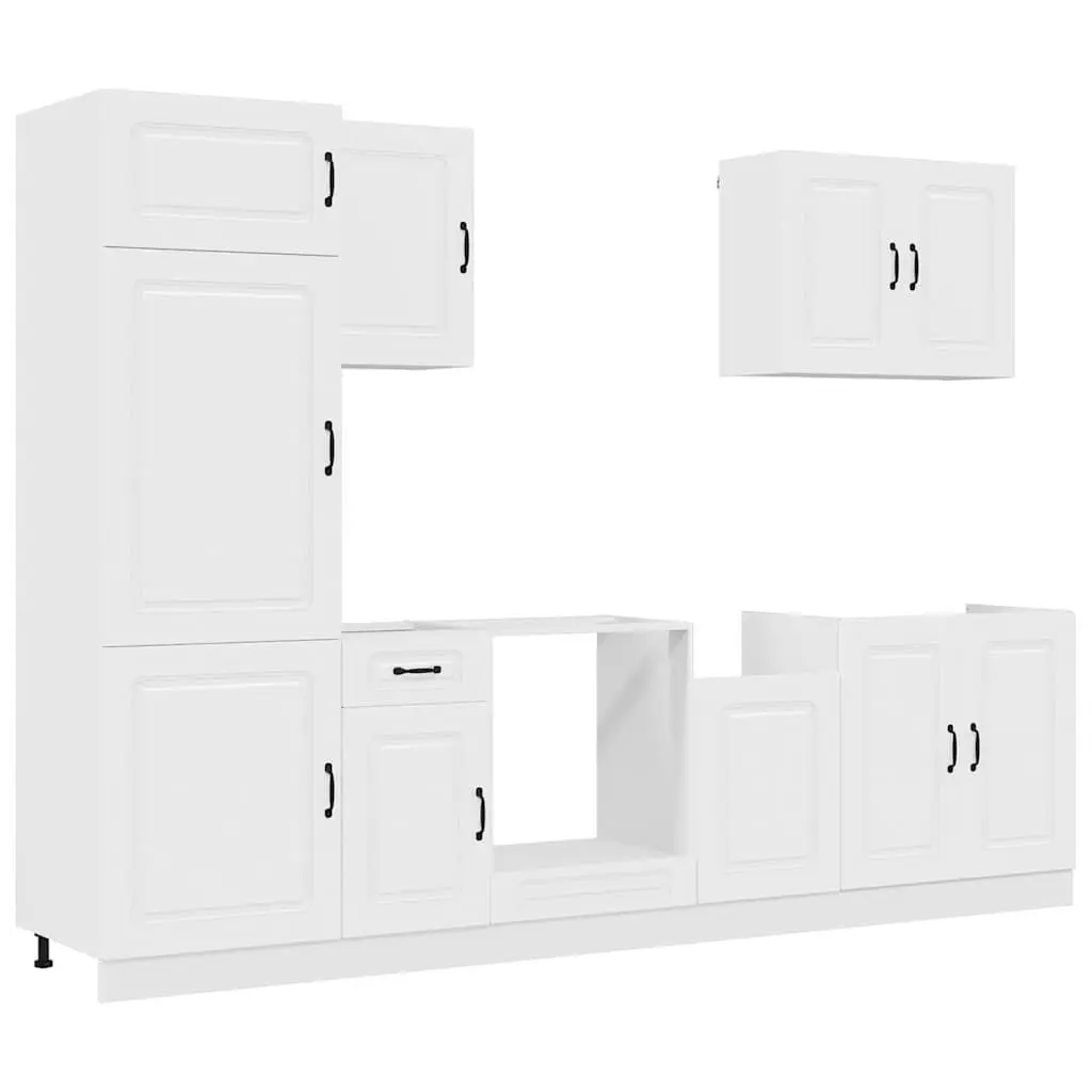 7 Piece White Kitchen Cabinet Set