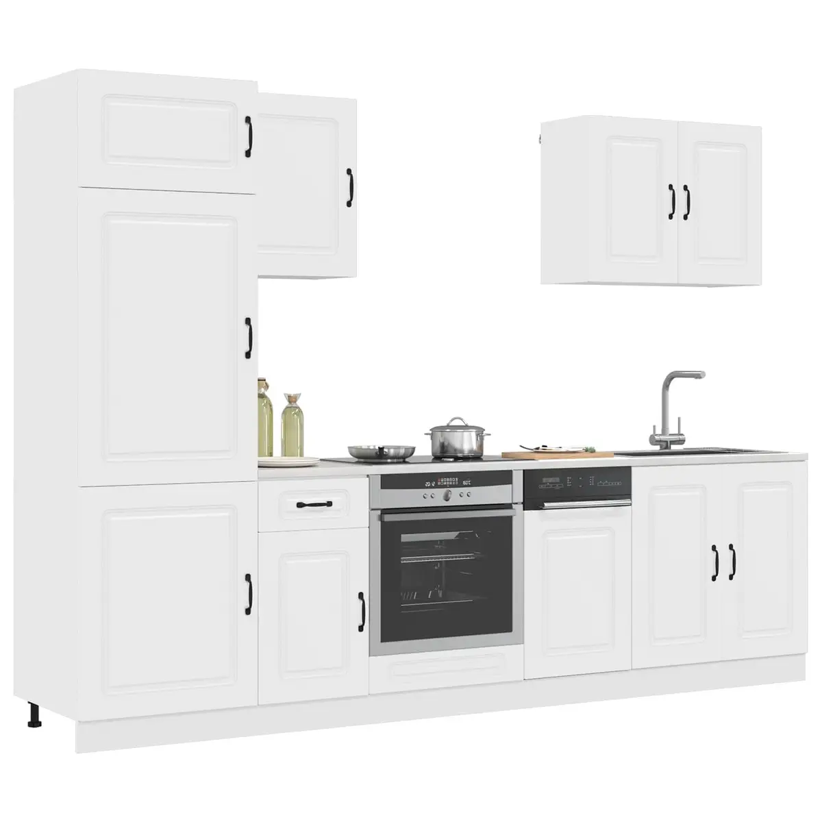7 Piece White Kitchen Cabinet Set