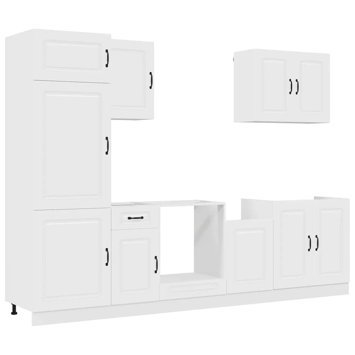 7 Piece White Kitchen Cabinet Set