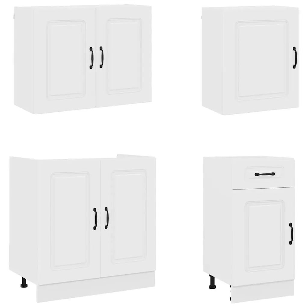 7 Piece White Kitchen Cabinet Set