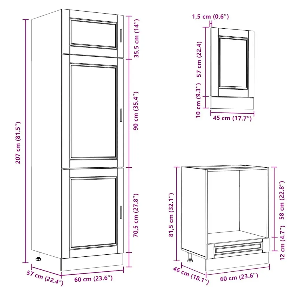 7-Piece Kitchen Cabinet Set in White