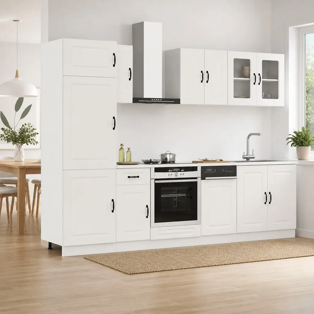 8 Piece Kitchen Cabinet Set in White