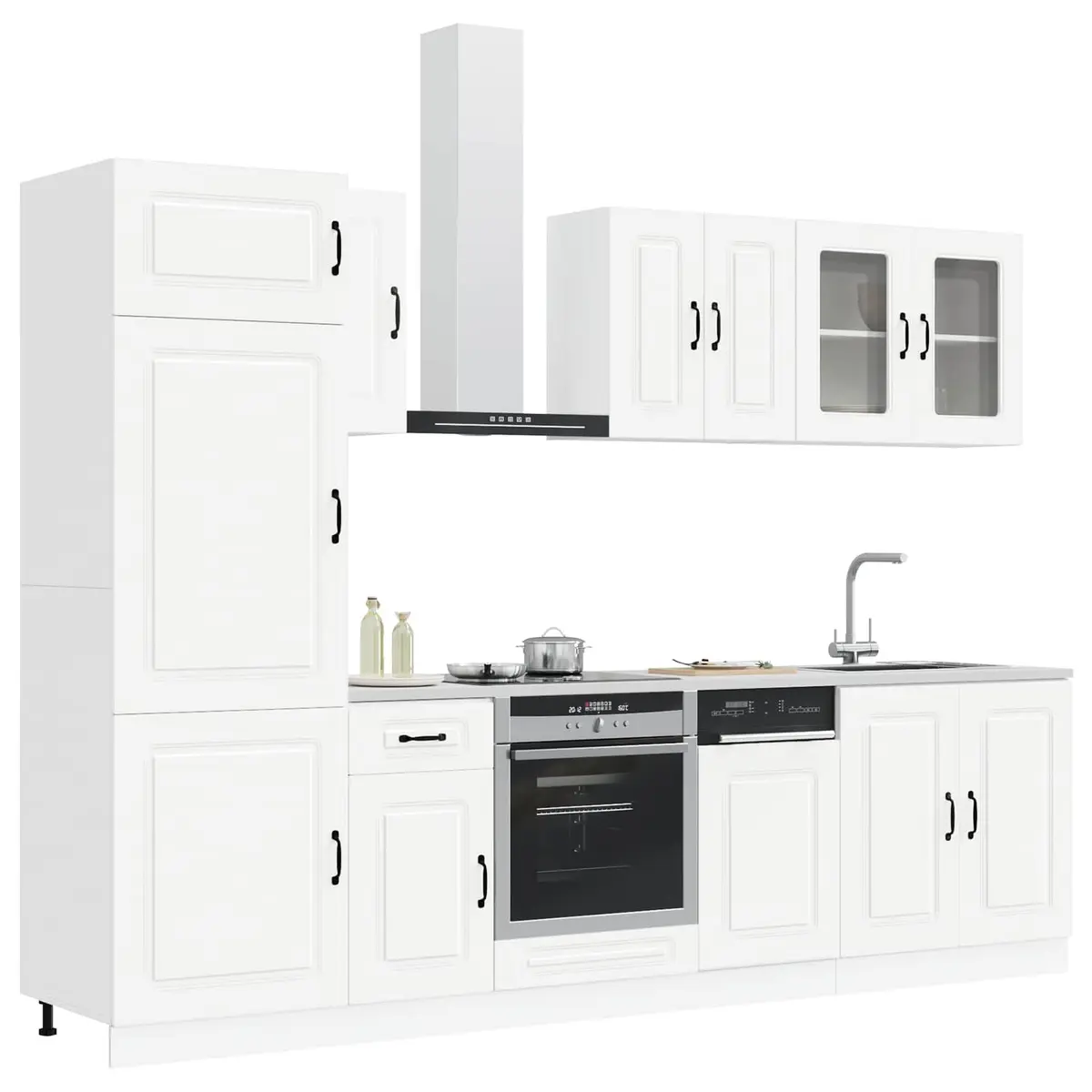 8 Piece Kitchen Cabinet Set in White