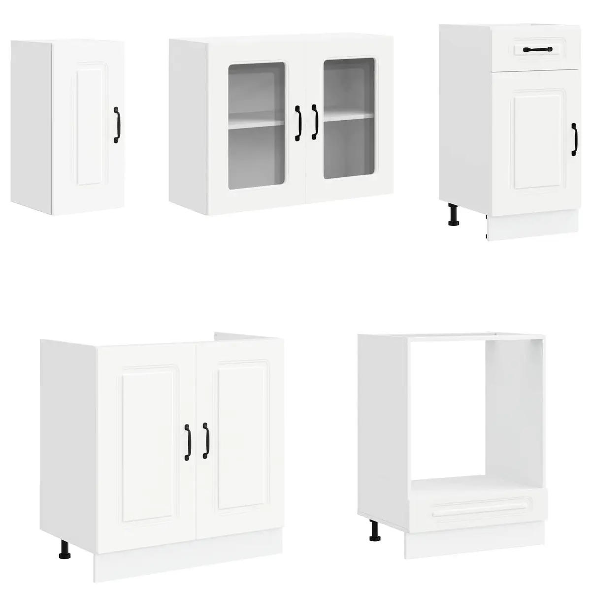 8 Piece Kitchen Cabinet Set in White