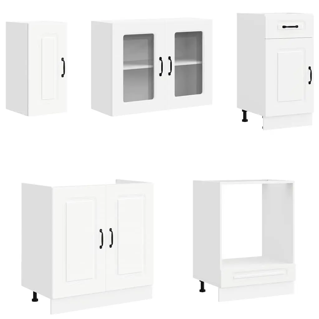 8 Piece Kitchen Cabinet Set in White