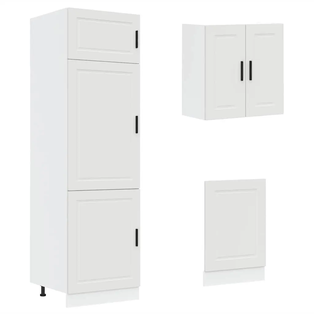 Kitchen Cabinet Set Engineered Wood 8 Piece White