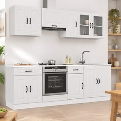 8 Piece White Kitchen Cabinet Set for Storage and Style