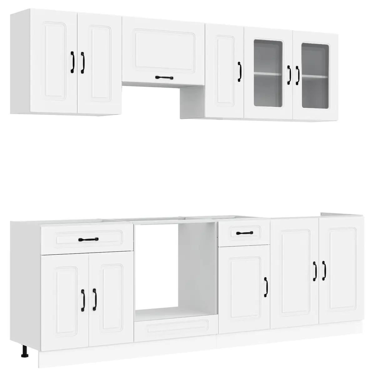 8 Piece White Kitchen Cabinet Set for Storage and Style