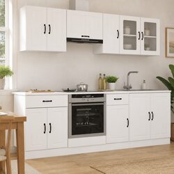 Durable 8 Piece Kitchen Cabinet Set in White