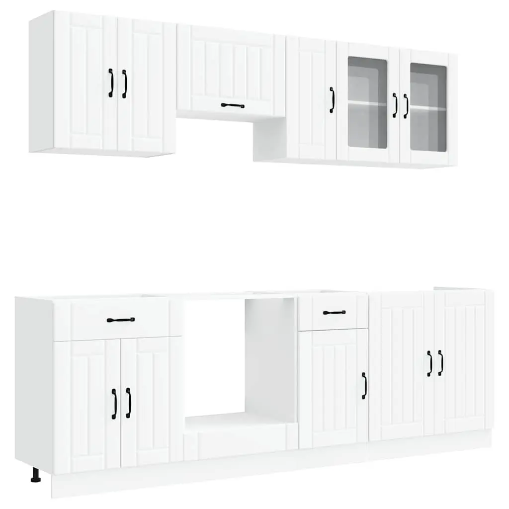 8 Piece Kitchen Cabinet Set in White
