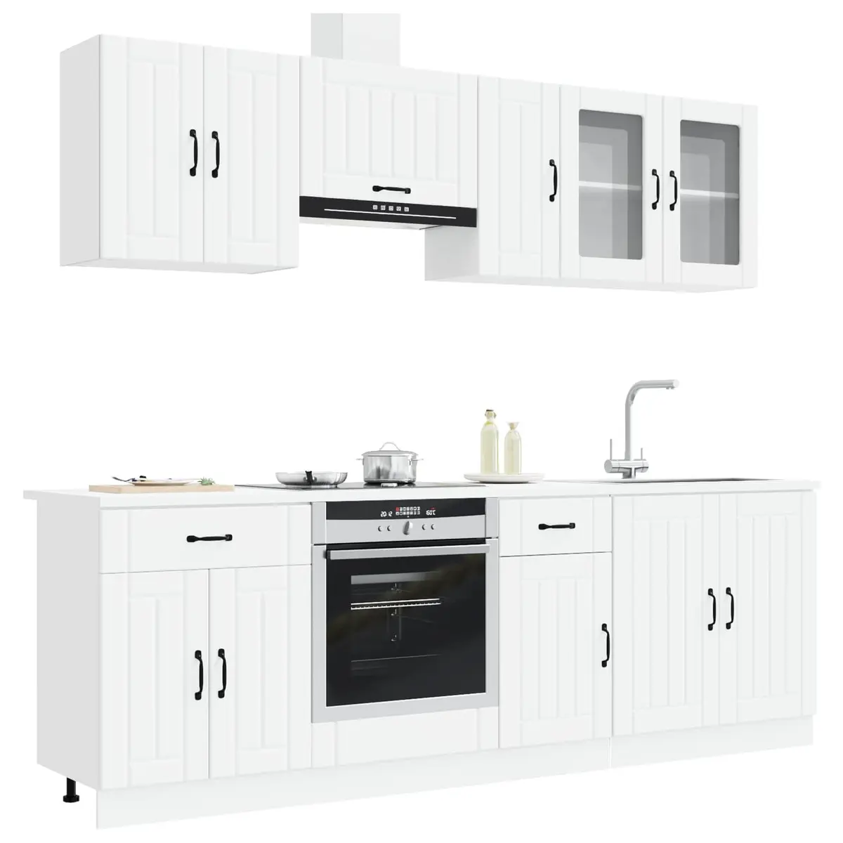 8 Piece Kitchen Cabinet Set in White
