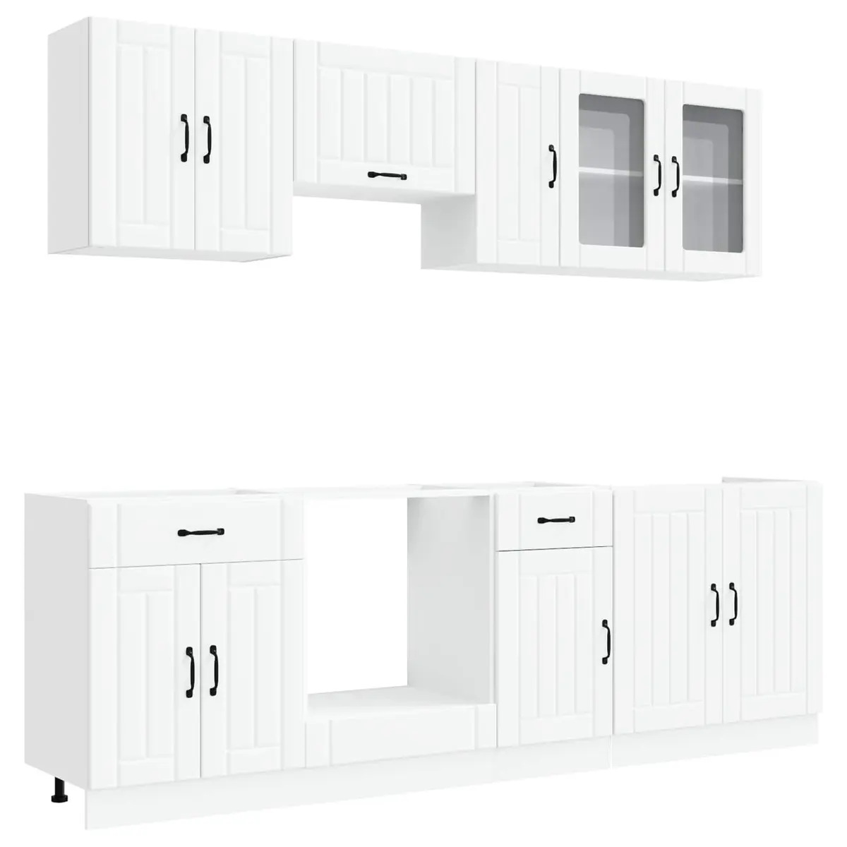 8 Piece Kitchen Cabinet Set in White