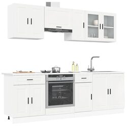 Elegant 8 Piece Kitchen Cabinet Set in High Gloss White