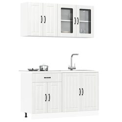Elegant 4 Piece Kitchen Cabinet Set in White High Gloss