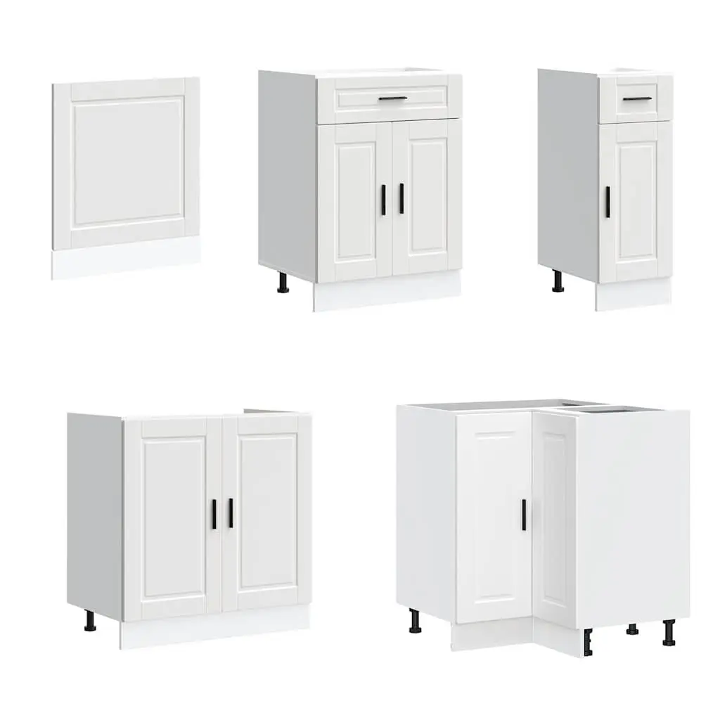 Kitchen Cabinet Set Engineered Wood 11 Piece White