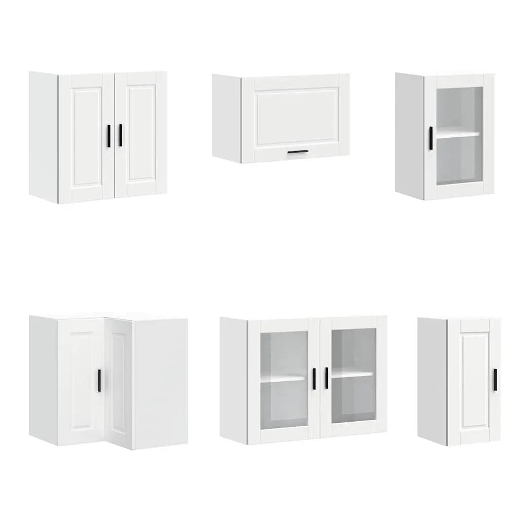 Kitchen Cabinet Set Engineered Wood 11 Piece White