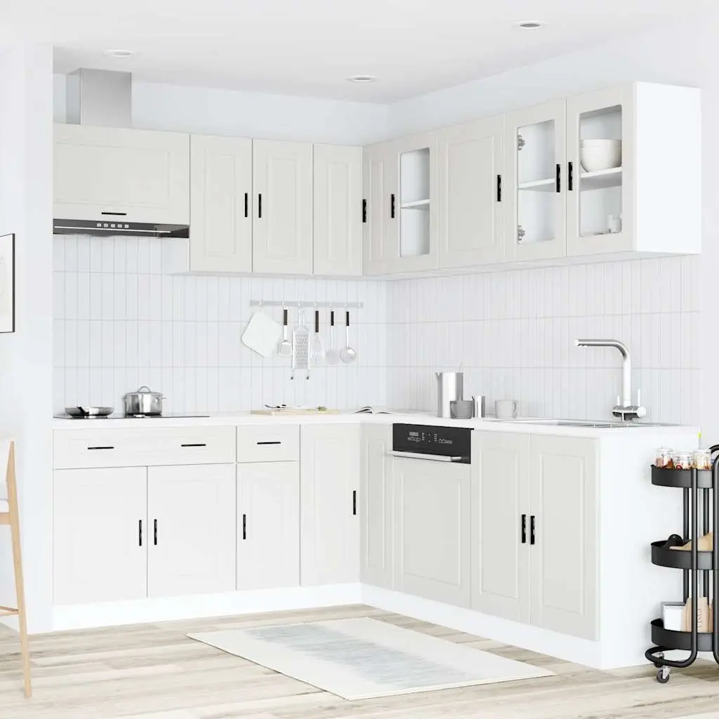 11 Piece White Kitchen Cabinet Set for Storage
