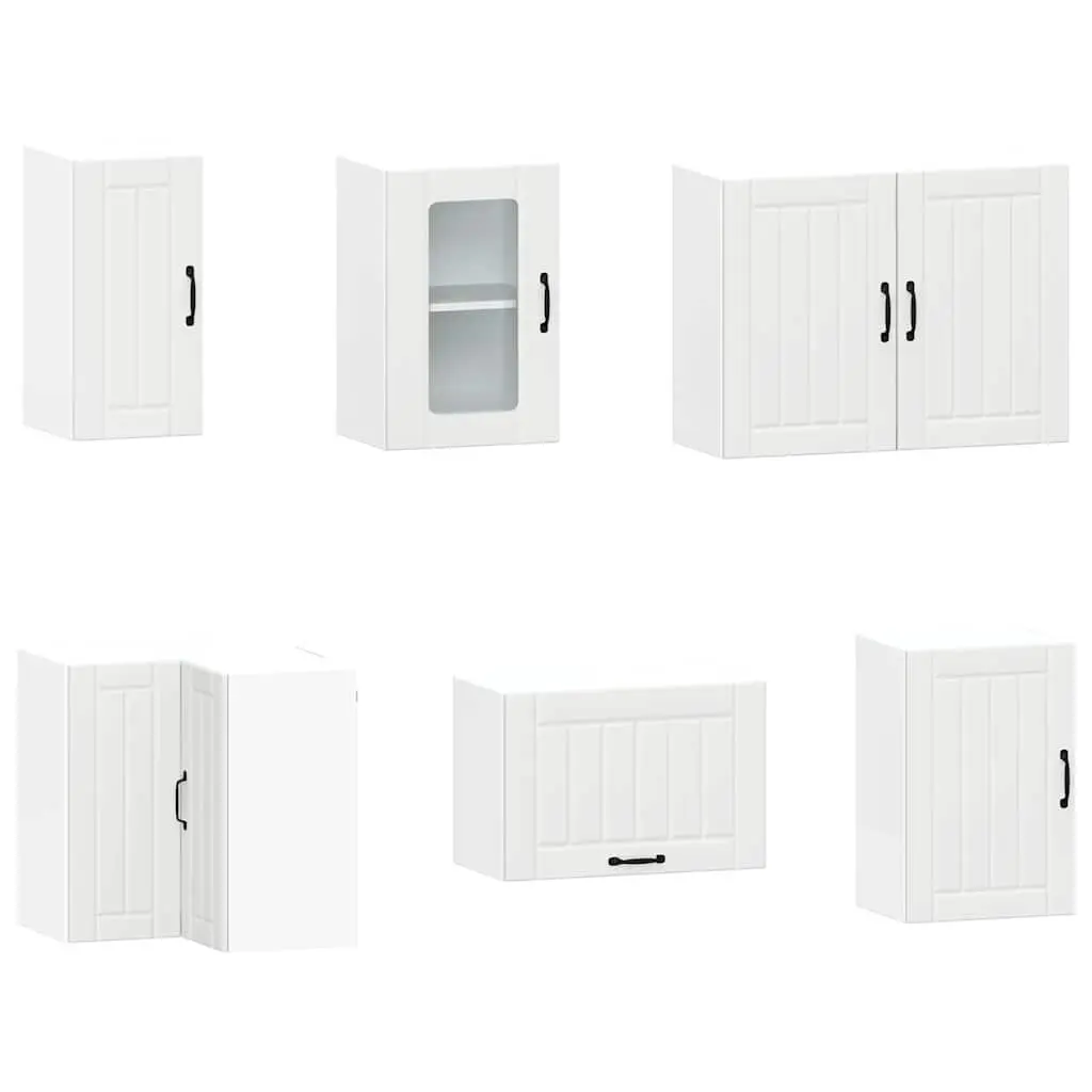 Kitchen Cabinet Set 11 Piece White Storage Furniture Engineered Wood Adjustable
