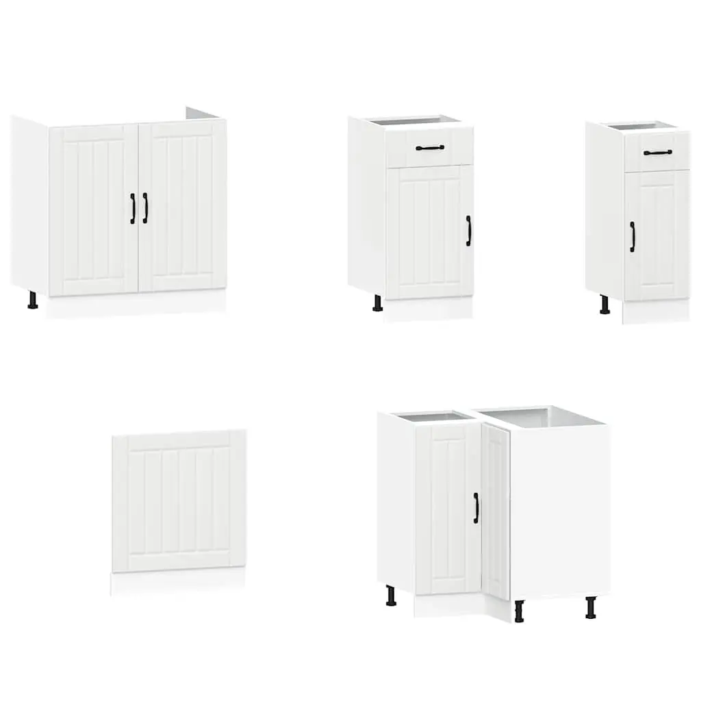 Kitchen Cabinet Set Engineered Wood 11 Piece White Storage Cupboard Furniture