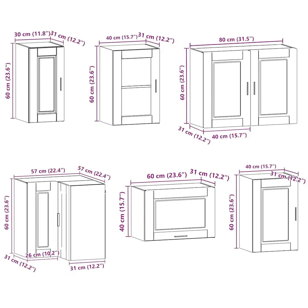 11-Piece Kitchen Cabinet Set in White