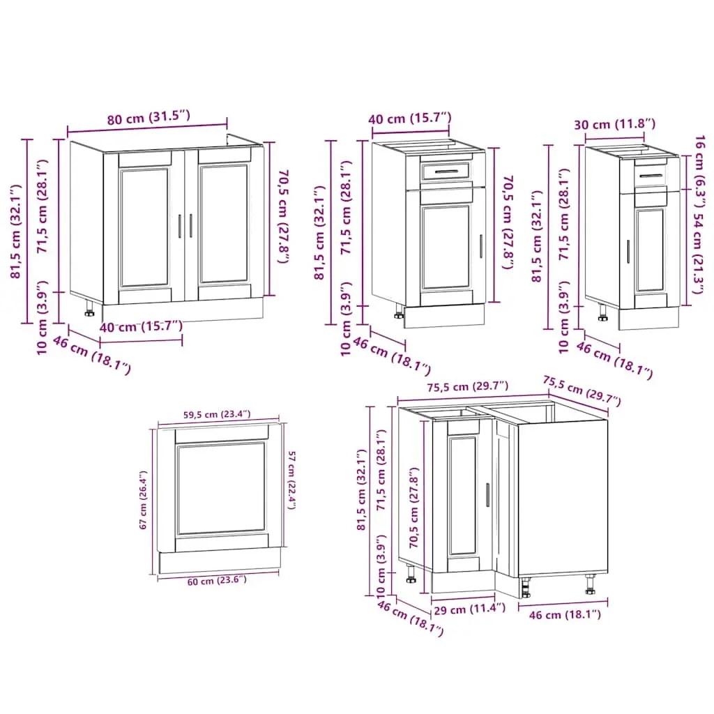 11-Piece Kitchen Cabinet Set in White