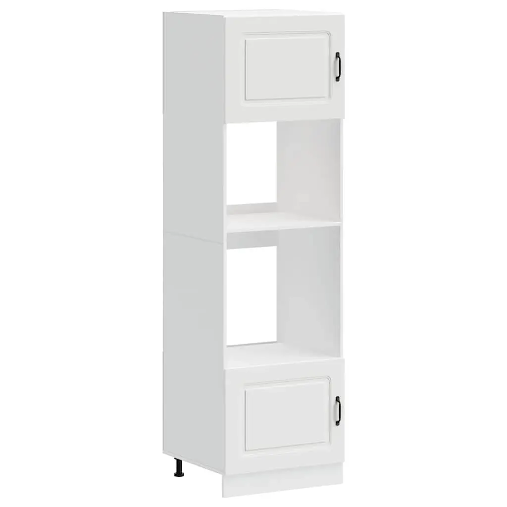 White Engineered Wood Kitchen Oven Cabinets, 2 pcs