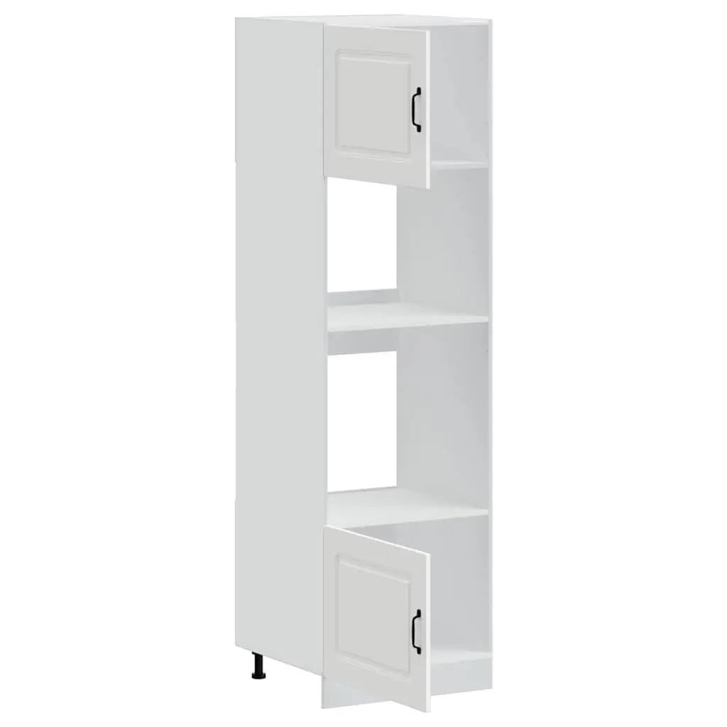 White Engineered Wood Kitchen Oven Cabinets, 2 pcs