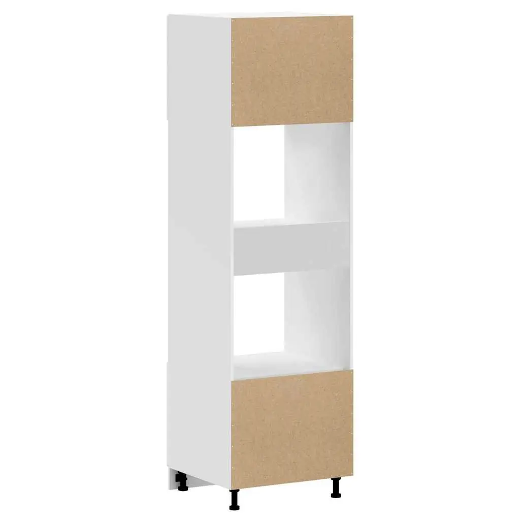 White Engineered Wood Kitchen Oven Cabinets, 2 pcs