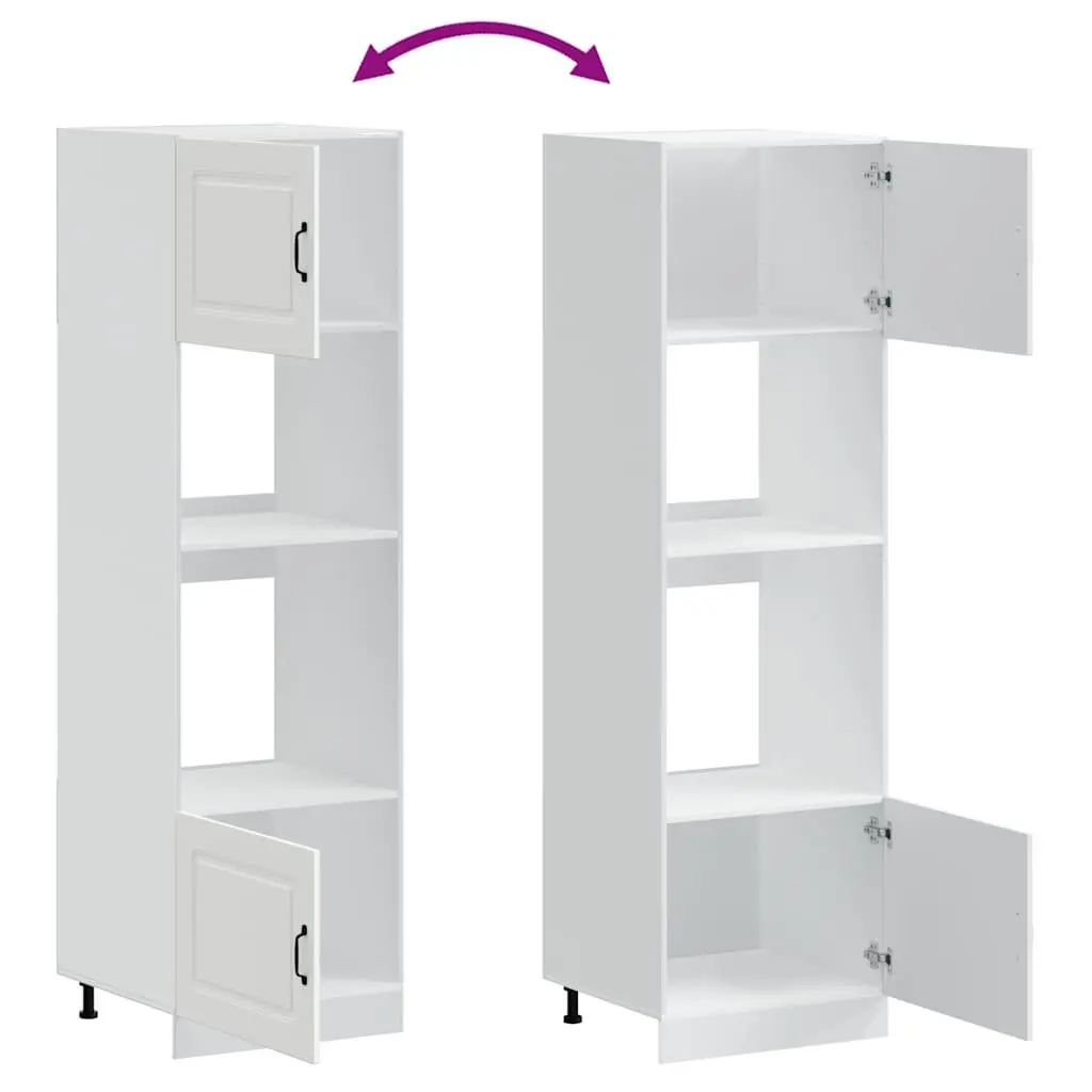 White Engineered Wood Kitchen Oven Cabinets, 2 pcs