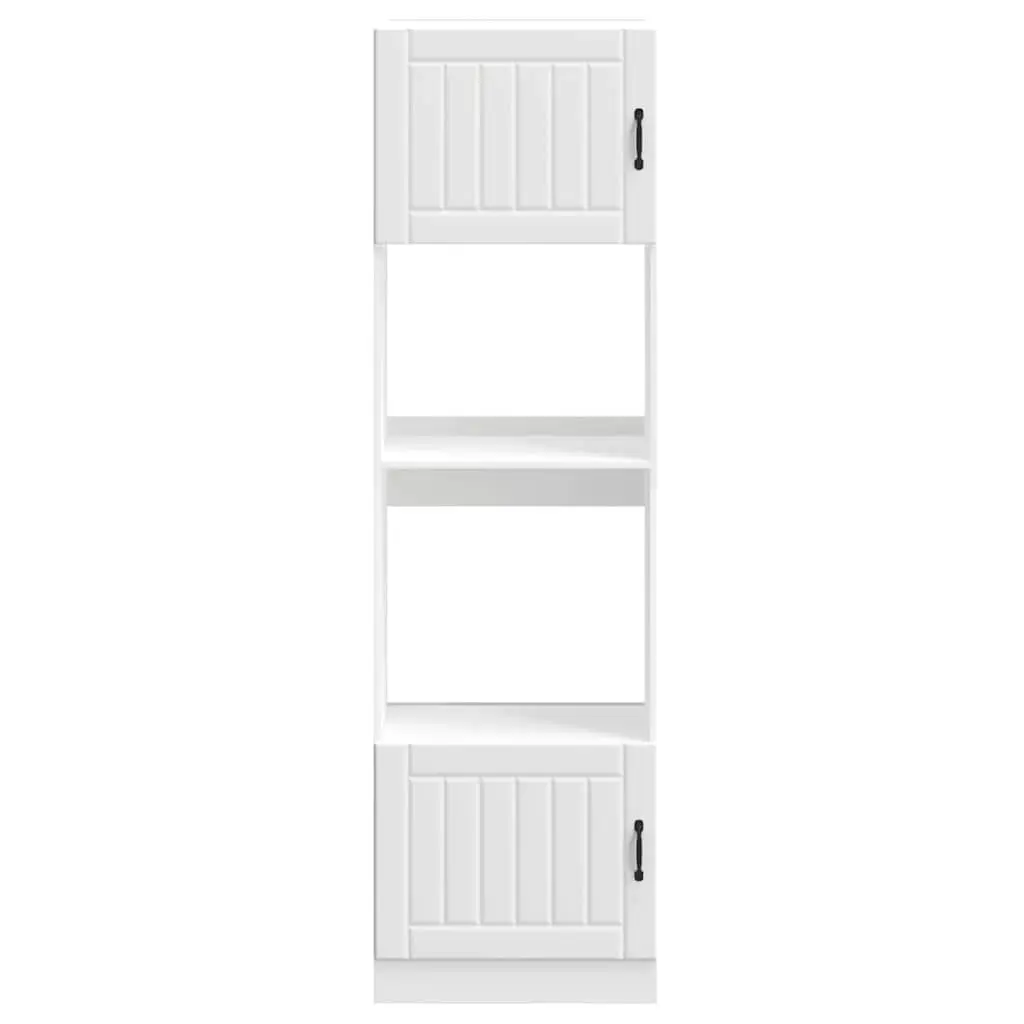 White Engineered Wood Oven Cabinet Set