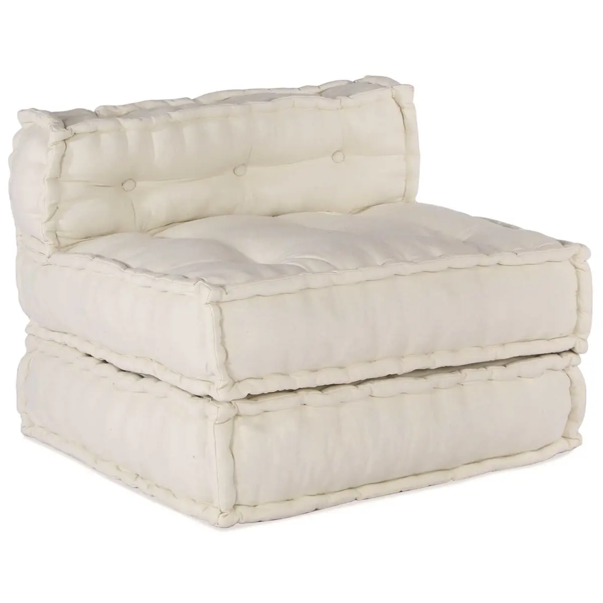 Fabric Modular Sofa Unit Indoor Outdoor Lounge Seating Cream 210x140x56cm