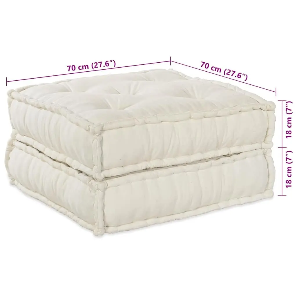 Modular Sofa Unit Fabric 140 x 70 x 36 cm Cream 2pcs