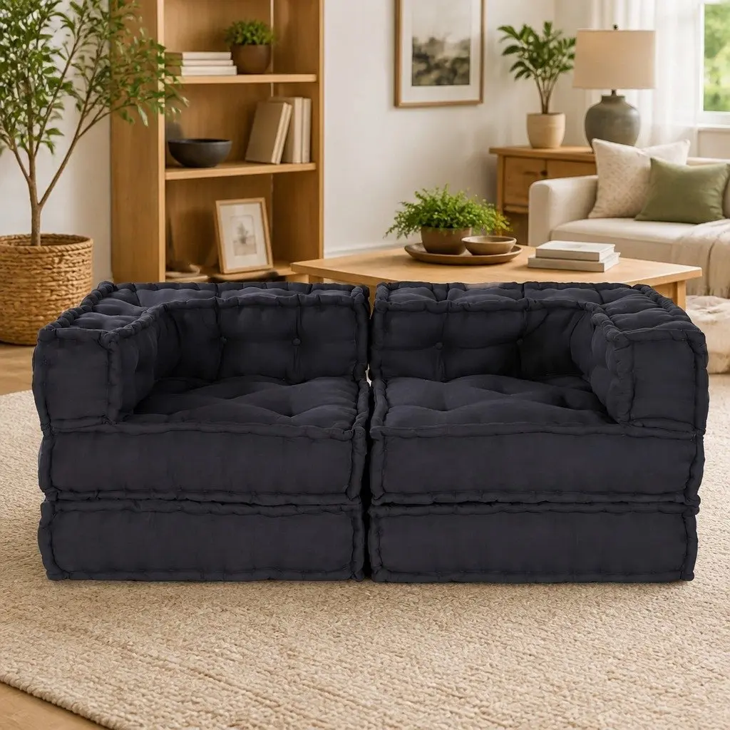 Anthracite Modular Sofa Unit 2 Pieces for Flexible Living