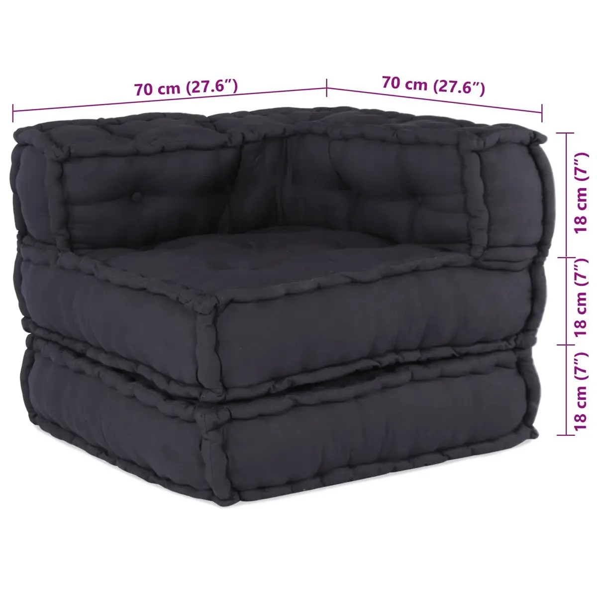 Modular Sofa Unit Anthracite Fabric Indoor Outdoor Lounge Seat 210x70x56cm