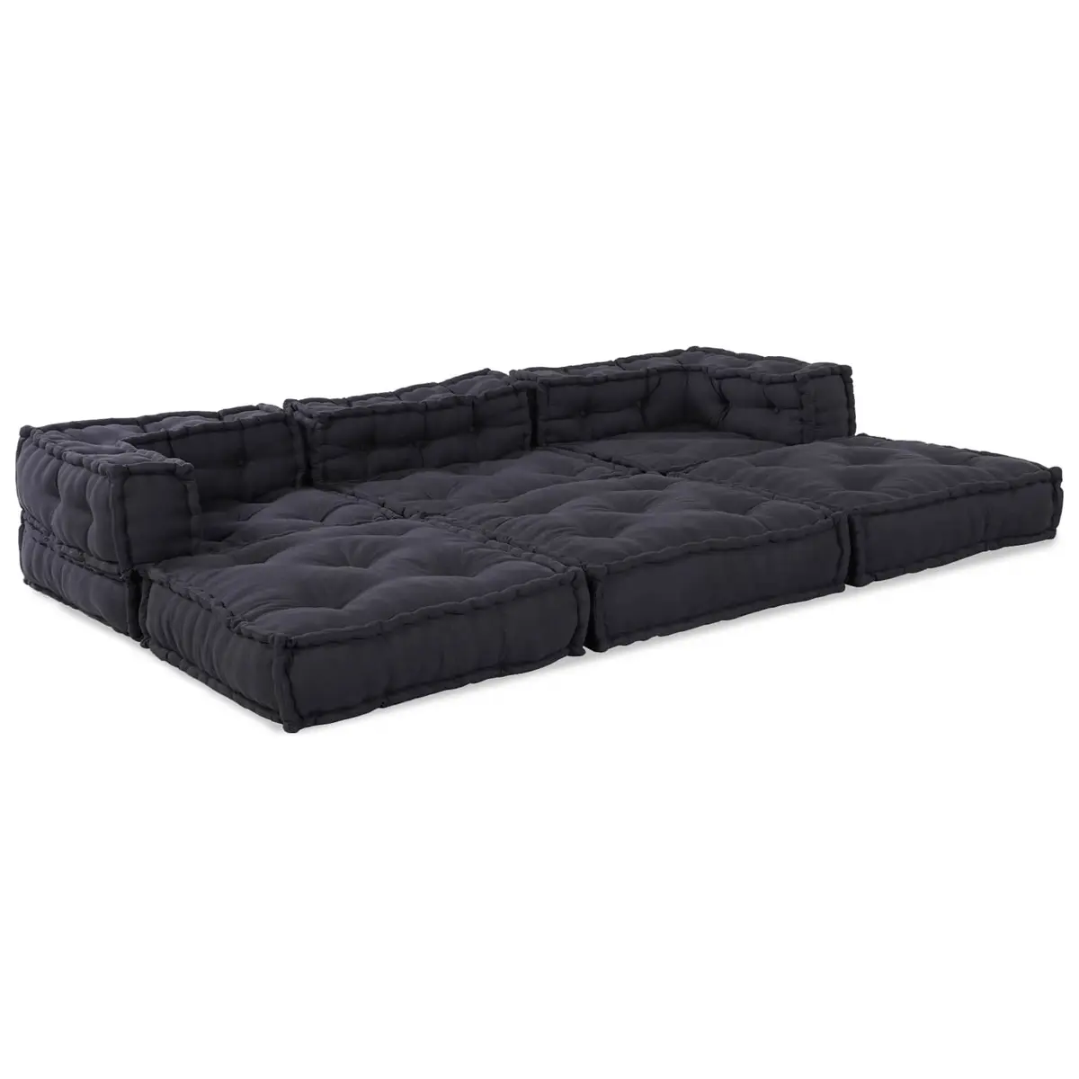 Modular Sofa Unit Anthracite Fabric Indoor Outdoor Lounge Seat 210x70x56cm