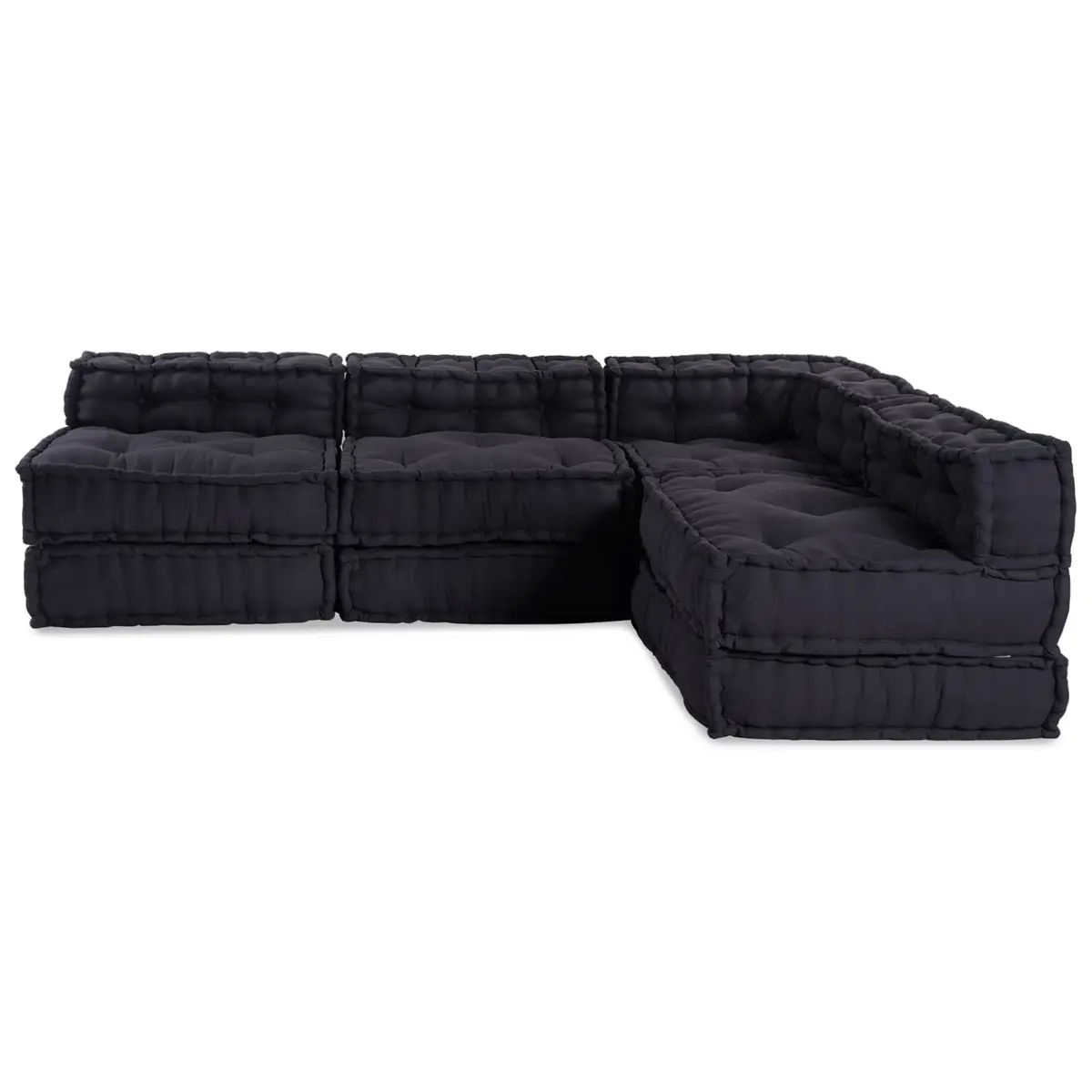 Modular Sofa Unit Anthracite Fabric 210cm x 140cm x 56cm Indoor Outdoor Seating