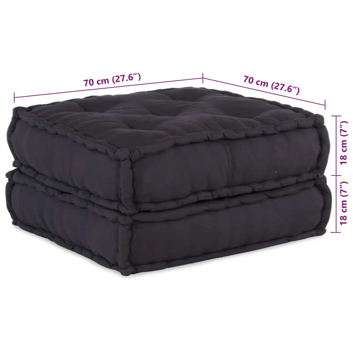Modular Sofa Unit Fabric Anthracite 140 x 70 x 36 cm 2 pcs Indoor Outdoor