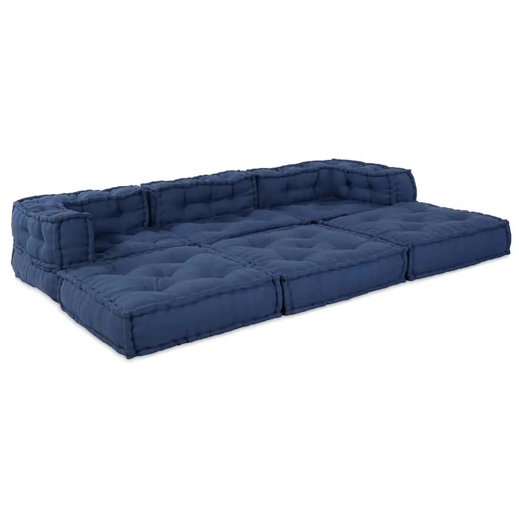 Modular Sofa Unit Fabric 210x70x56cm Indigo