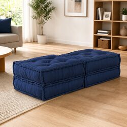 Exceptional Blue Fabric Modular Sofa Unit - 2 Pieces