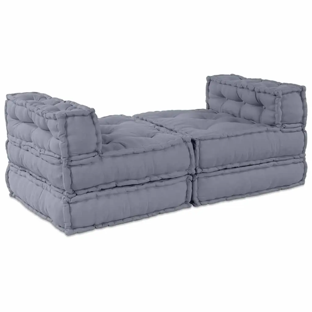 4-Piece Modular Grey Sofa Unit for Indoor/Outdoor Use