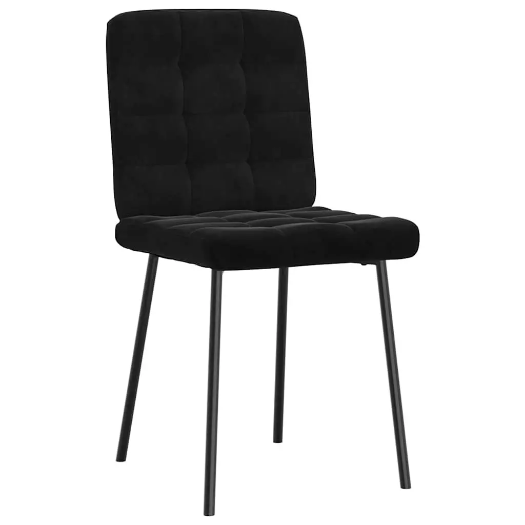 4-Piece Black Velvet Dining Chairs Set