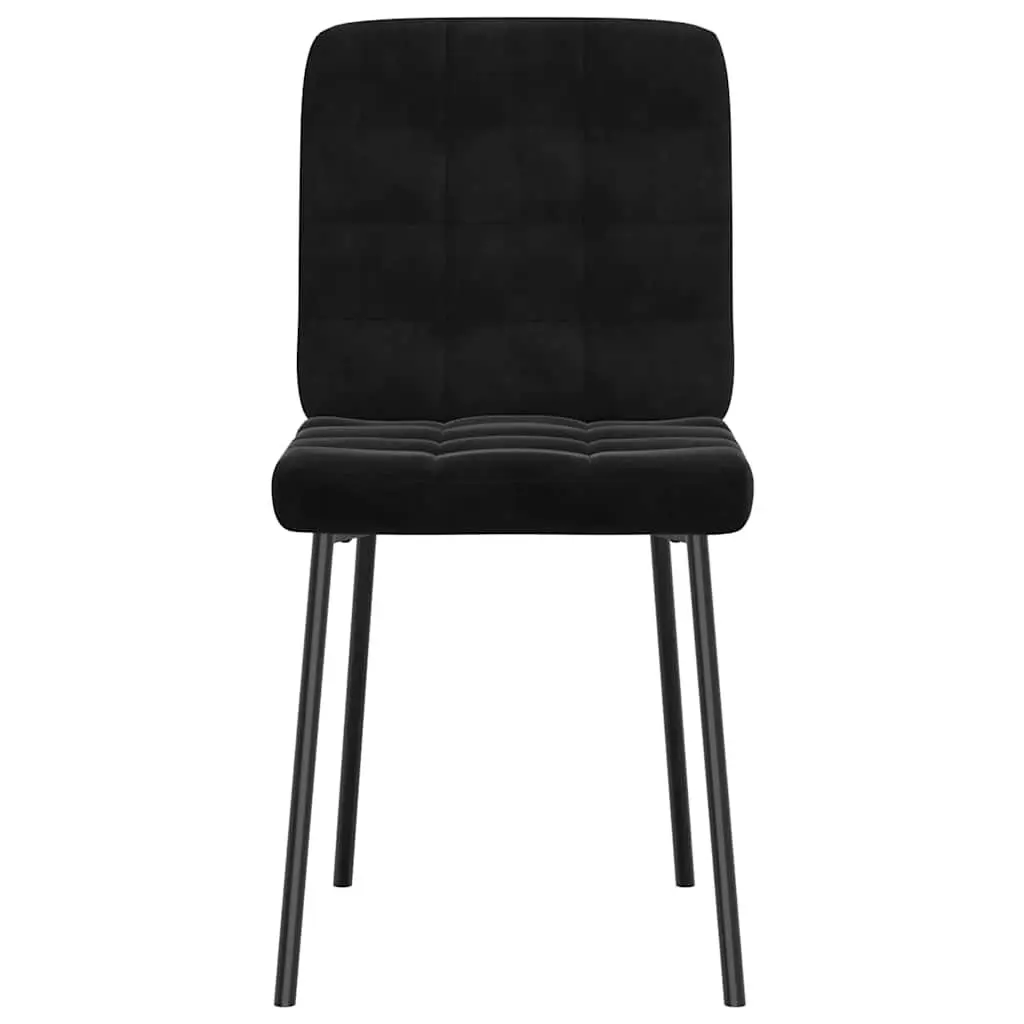 4-Piece Black Velvet Dining Chairs Set