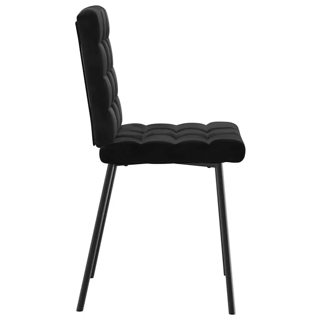 4-Piece Black Velvet Dining Chairs Set