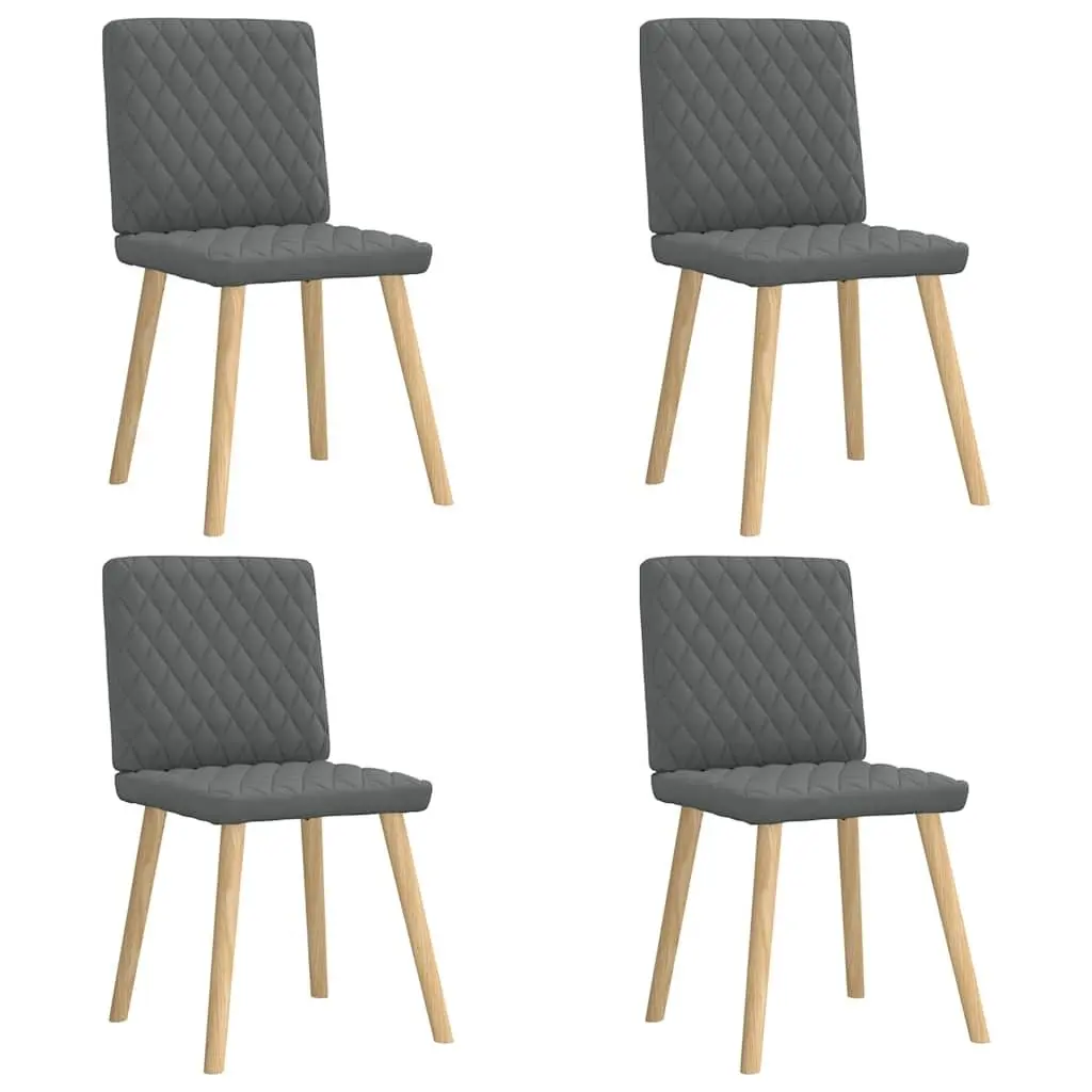 Dining Chairs Polyester Dark Grey 4 Piece Foam Padded Backrest
