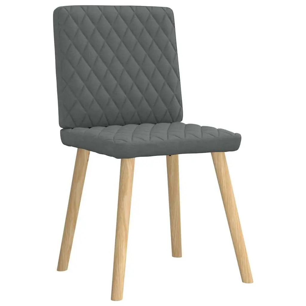 Dining Chairs Polyester Dark Grey 4 Piece Foam Padded Backrest