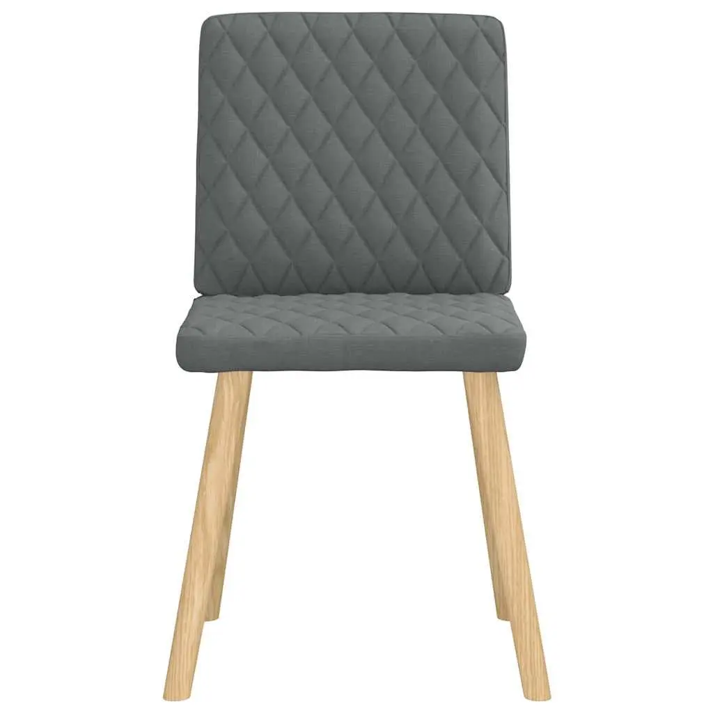 Dining Chairs Polyester Dark Grey 4 Piece Foam Padded Backrest