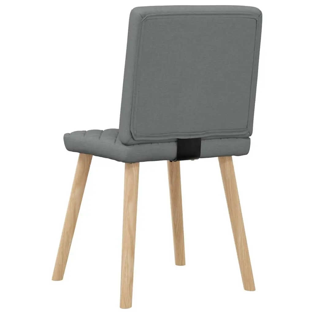 Dining Chairs Polyester Dark Grey 4 Piece Foam Padded Backrest