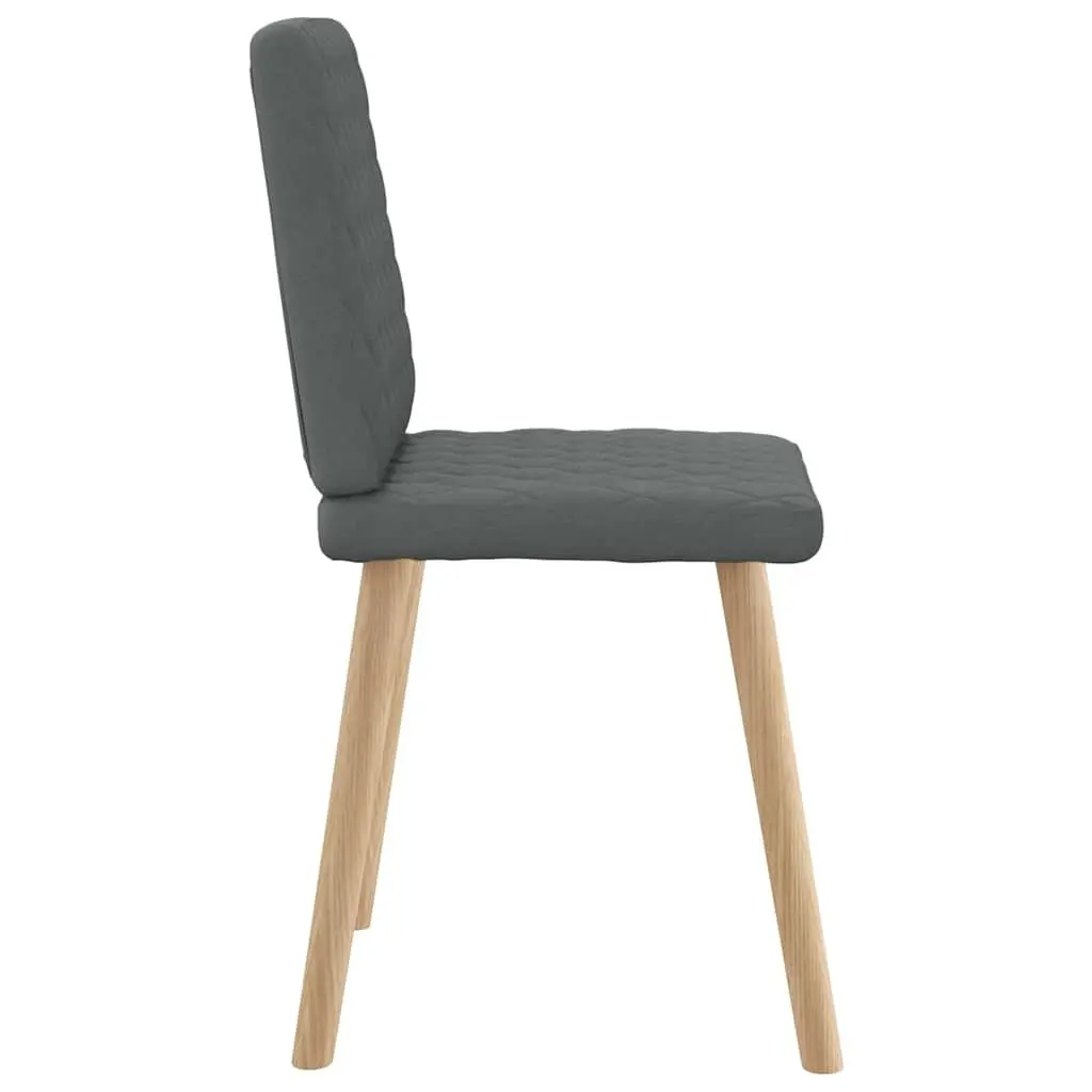 Dining Chairs Polyester Dark Grey 4 Piece Foam Padded Backrest