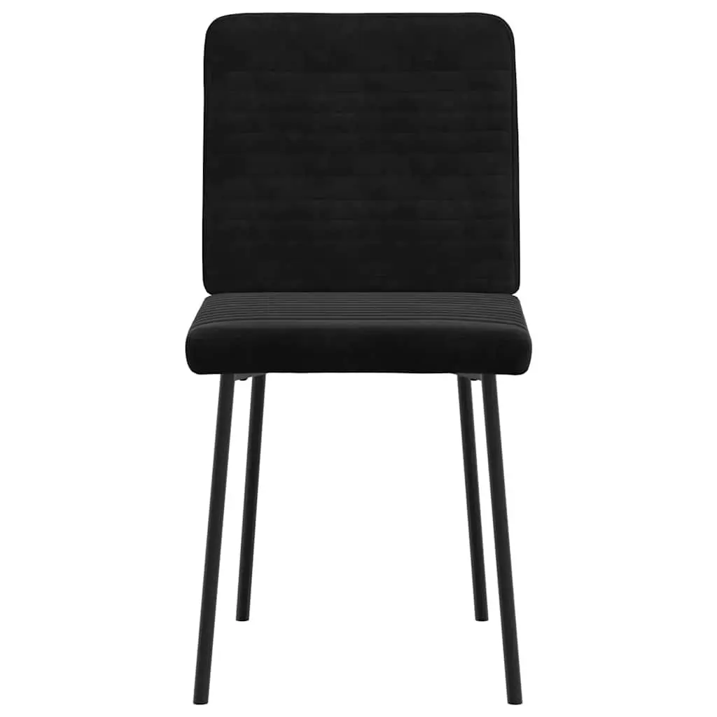 4-Piece Black Velvet Dining Chair Set with Backrest